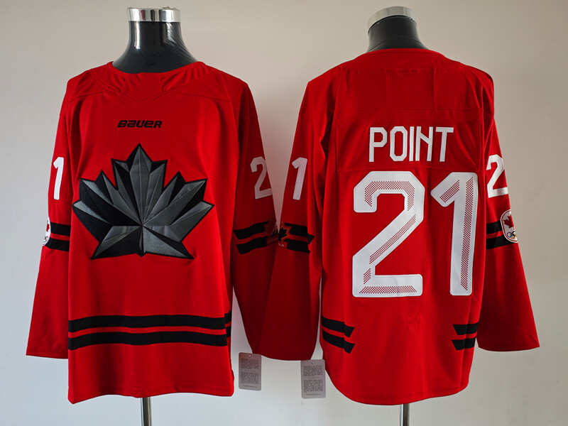 Men's Canada Hockey Brayden Point #21 Red 2026 Winter Olympics Jersey