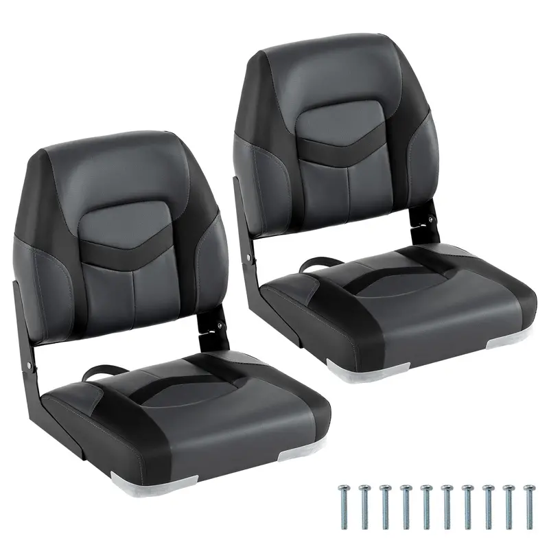 Two Low-Profile Folding Fishing Seats – Compact Boat & Dock Chairs