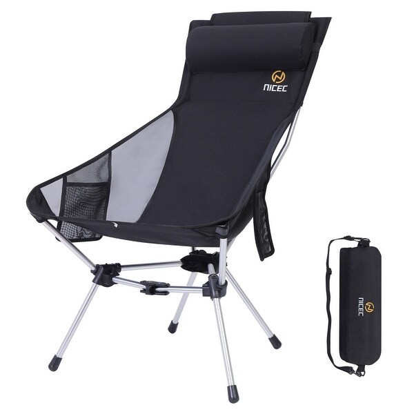 Ultralight High Back Folding Camping Chair,Backpacking Chair,Compact and Heavy Duty Outdoor with 2 Side Pockets