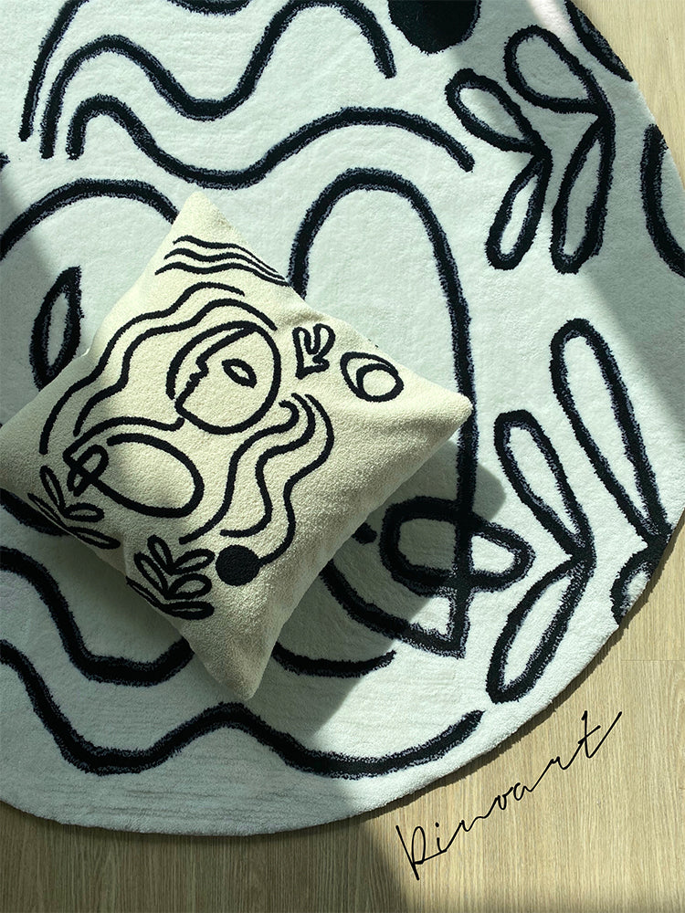 BD018 - Picasso Designer Series Sofa Cushion: Abstract Minimalist Style