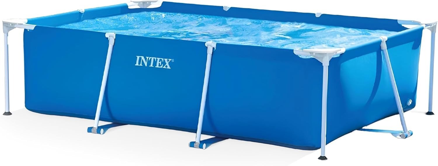 Rectangular Frame 9 ft 10 in x 6 ft 6.75 in x 29.5 in Above Ground Pool, Swimming Pool with Steel Frame, Pump Not Included