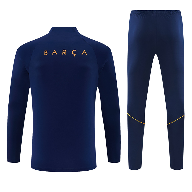 Adult/ Kids 2627 Barcelona half zipper Training Suit - Navy