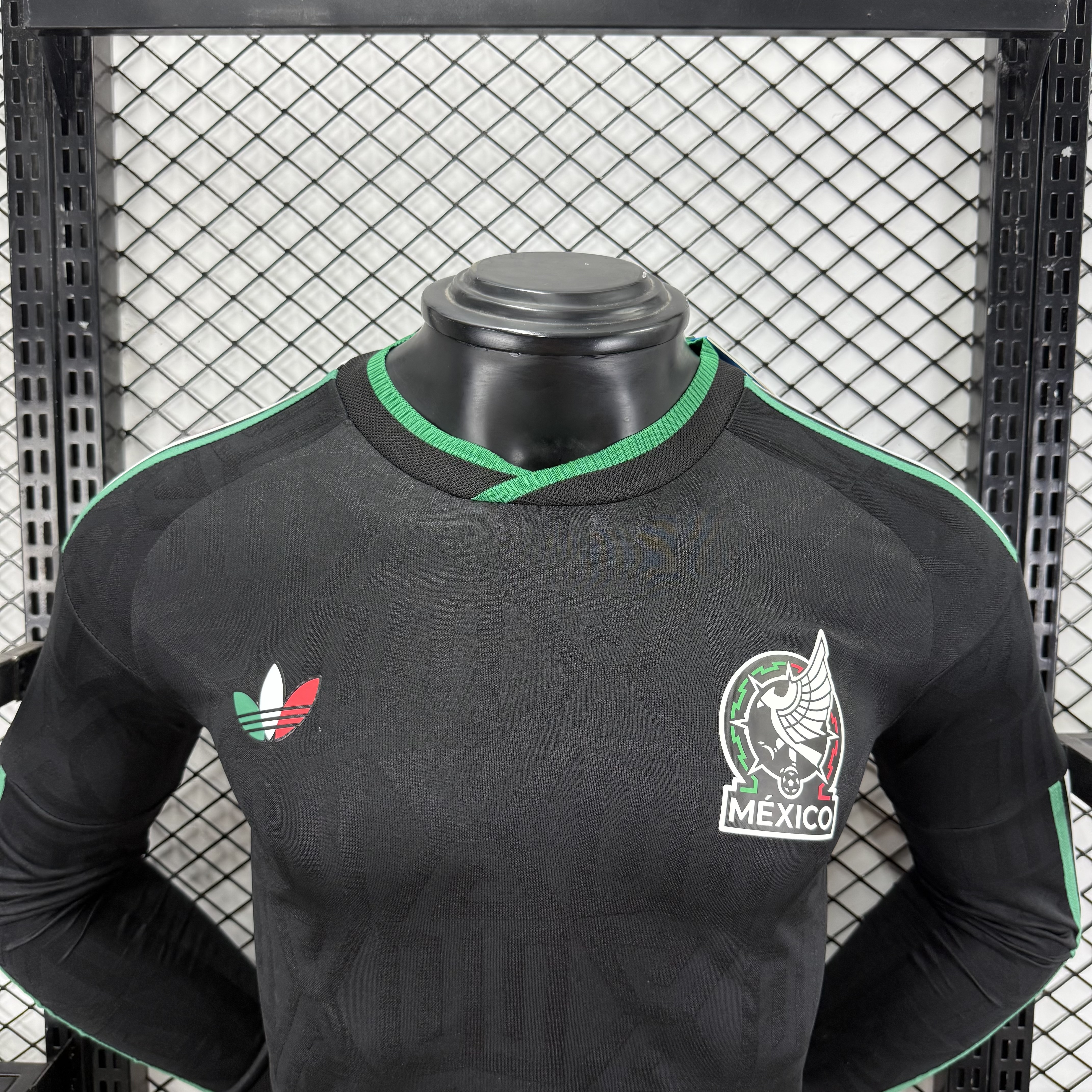 Player Version Mexico Special Black Jersey Long Sleeves S-3XL 3