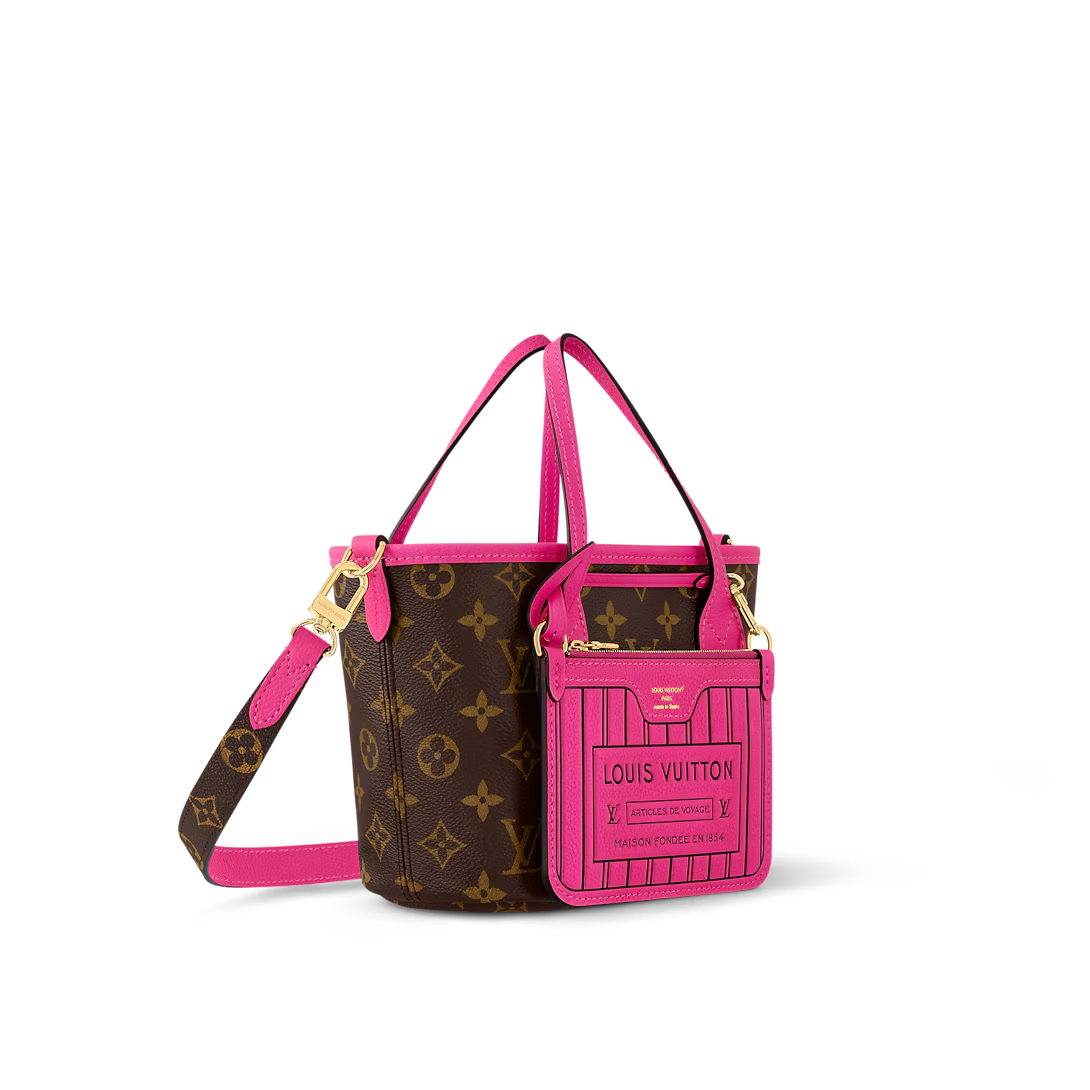 Louis Vuitton Neverfull Bandoulière Inside Out BB Rose Pondichery Cowhide 26.5cm M12106