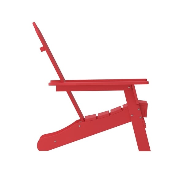 Set of 4 AllWeather Adirondack Chairs with Cupholders