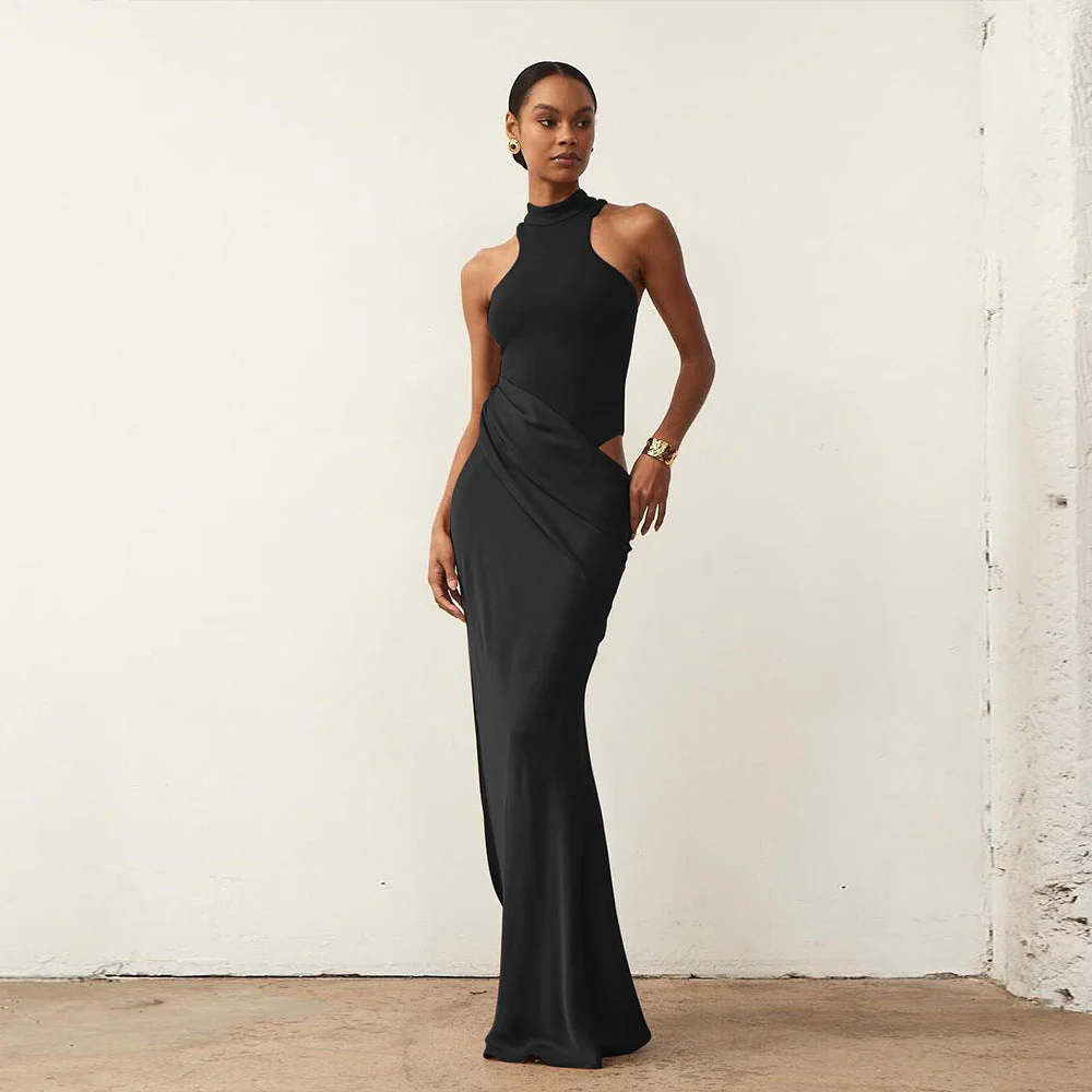 Halterneck Cutout Maxi DressClistos