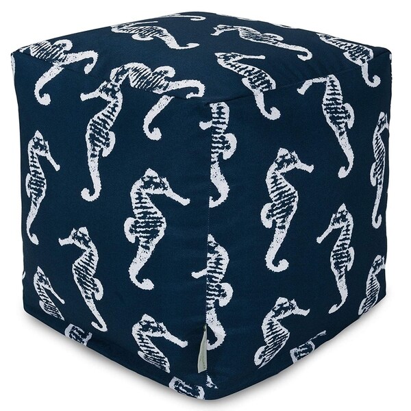Majestic Home Goods Sea Horse Indoor / Outdoor Ottoman Pouf Cube