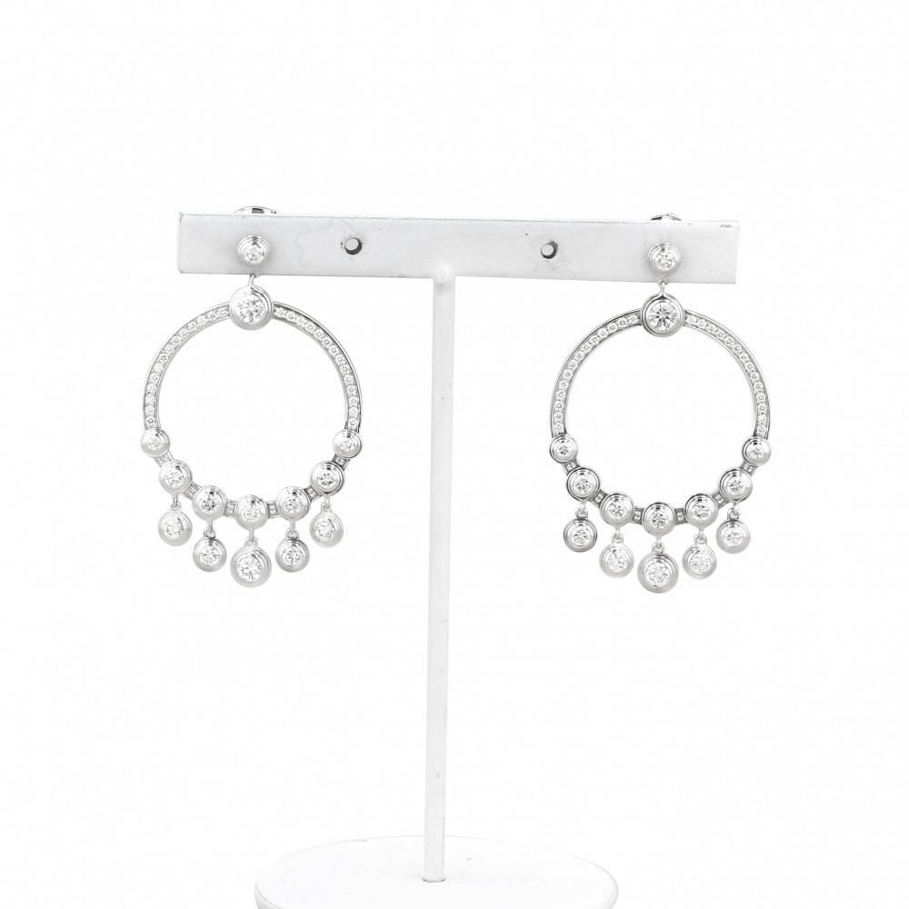 Cartier Damour (diamant Leger) Do Diamond Earrings 18K White Gold