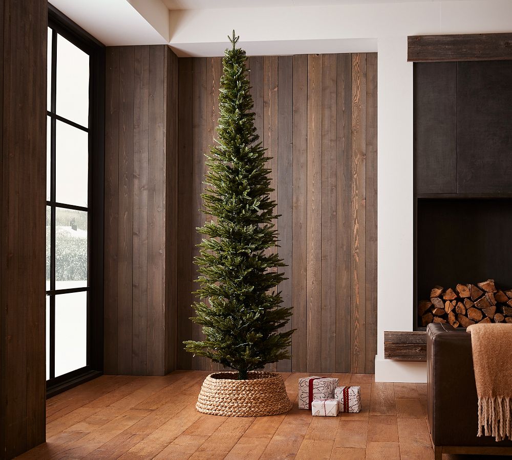 Lit Narrow Lincoln Pine Faux Christmas Trees  sgtnighsdesigns