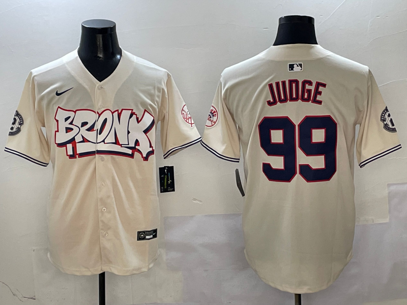 Men's New York Yankees Aaron Judge #99 Cream Limited Player Jersey