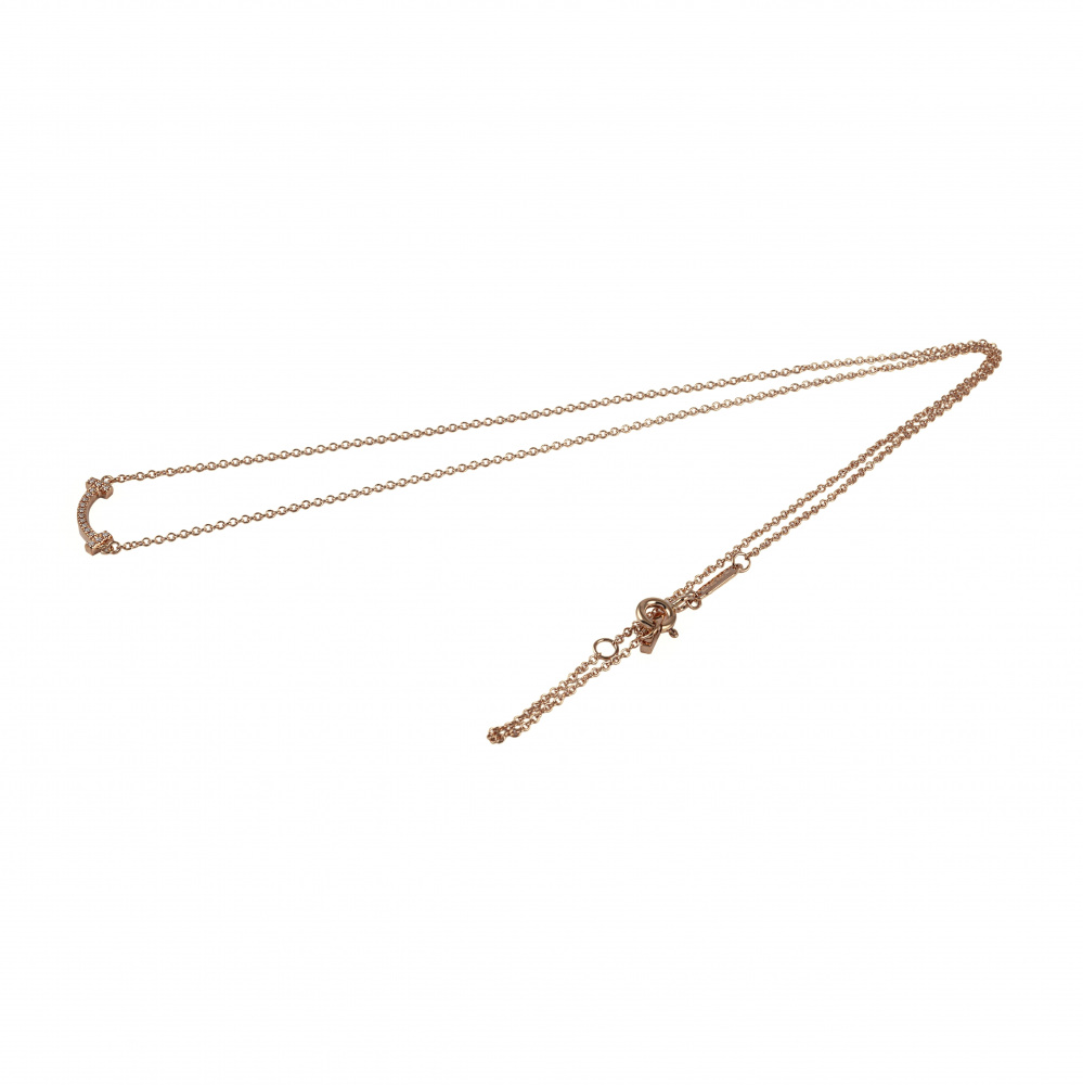 Tiffany & Co. Tiffany T Smile Necklace 18K Rose Gold Diamond 62617772