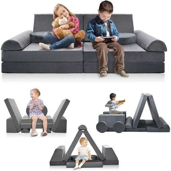 DoCred Kids Couch Play Set Modular Convertible Sofa Creative Kids Sofa
