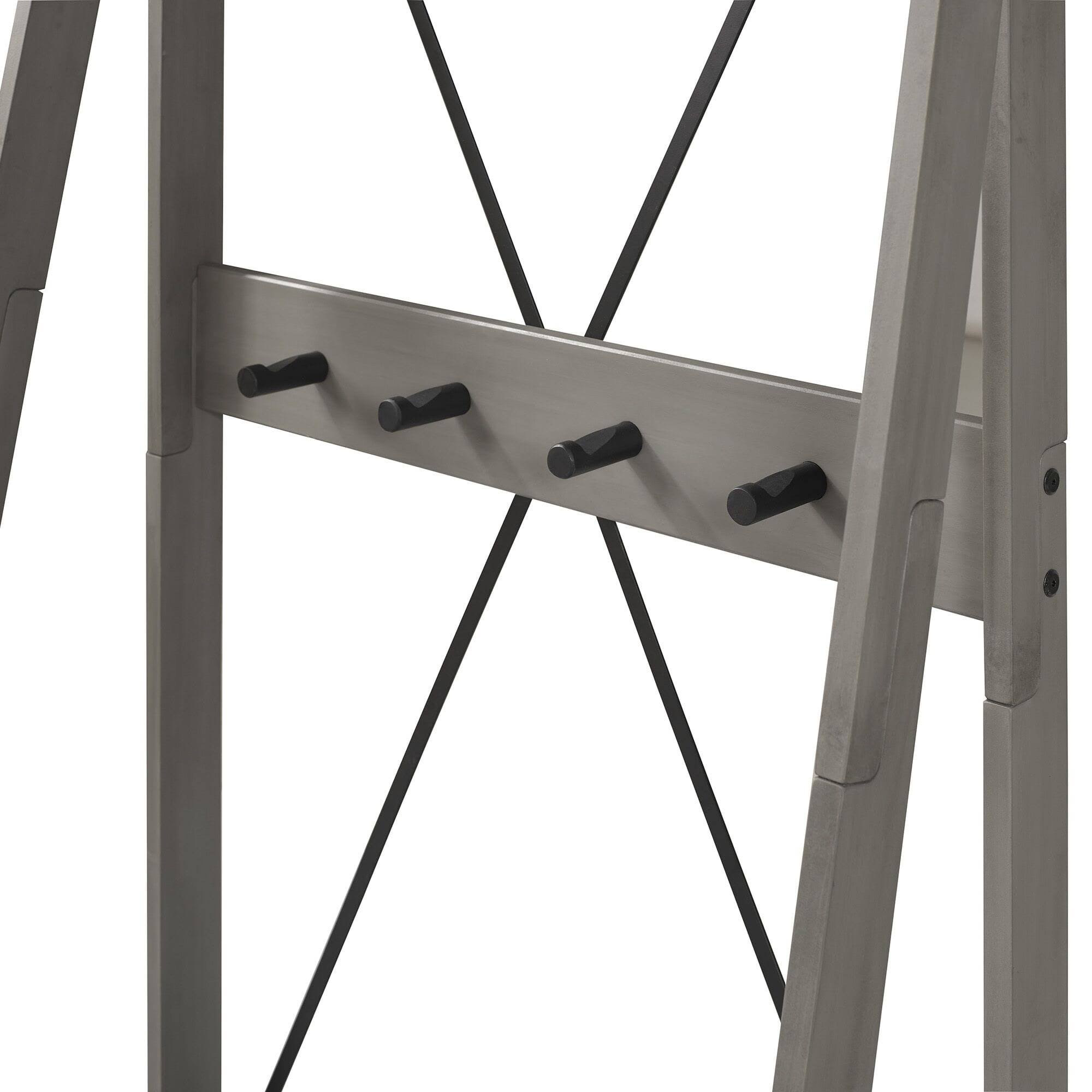 Walker Edison 68x22 Solid Wood Angled Hall Tree - Grey