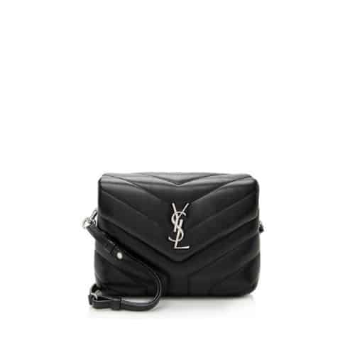 Saint Laurent Loulou Toy Strap Bag In Quilted Y Leather Black