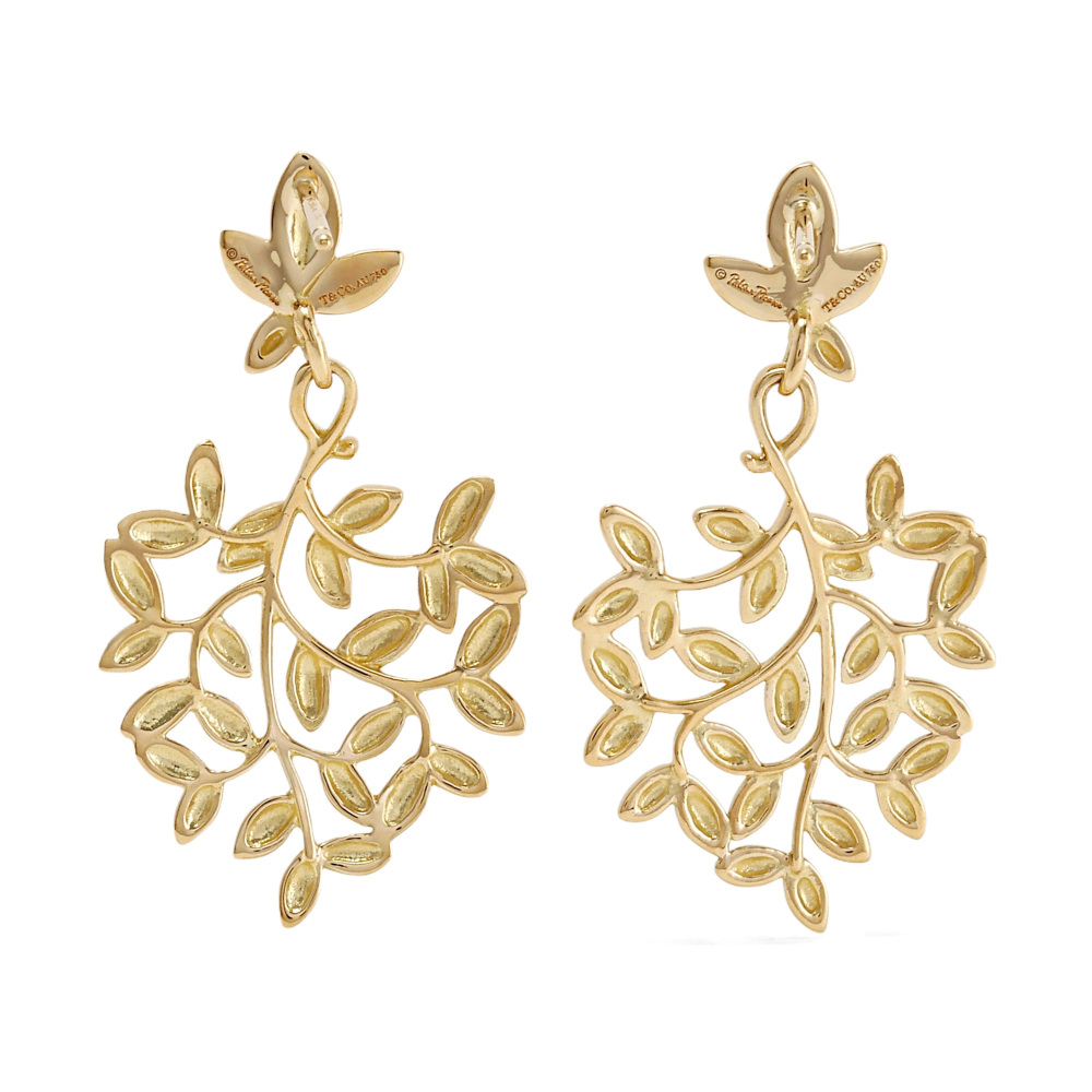 Tiffany & Co. Olive Leaf Paloma Picasso Earrings 18K Yellow Gold