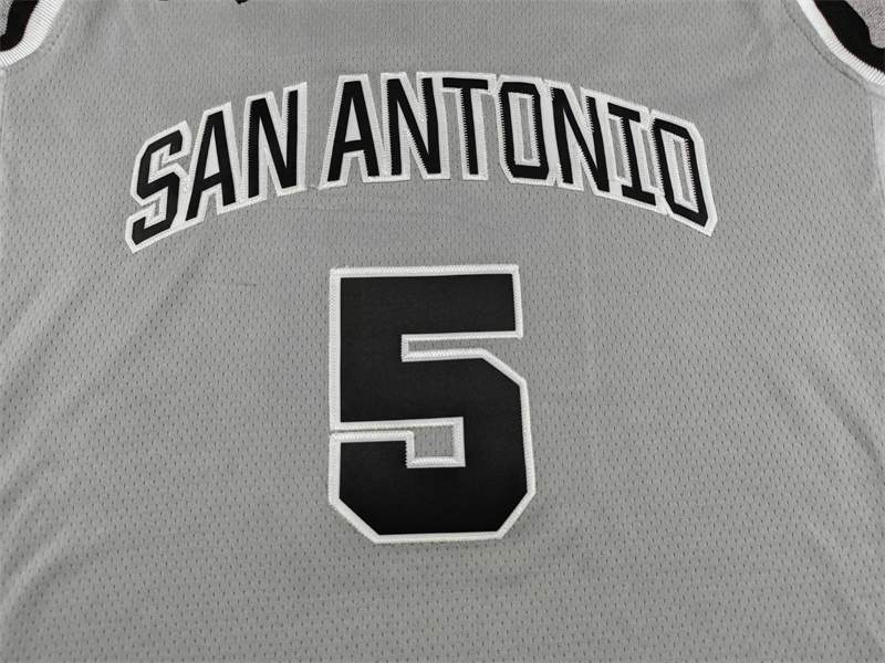Men's San Antonio Spurs Stephon Castle #5 Silver Swingman Jersey - Statement Edition