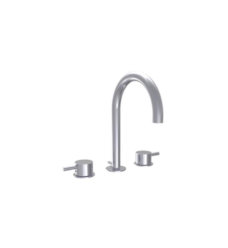 Phylrich 230-04-26D Basic II 6 1/2x22 Double Lever Handle Widespread Bathroom Sink Faucet in Satin Chrome