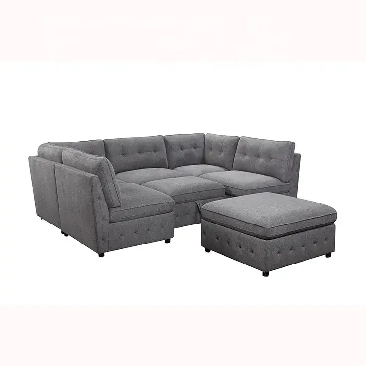 Versatile 6-Piece Upholstered Sectional Seating System