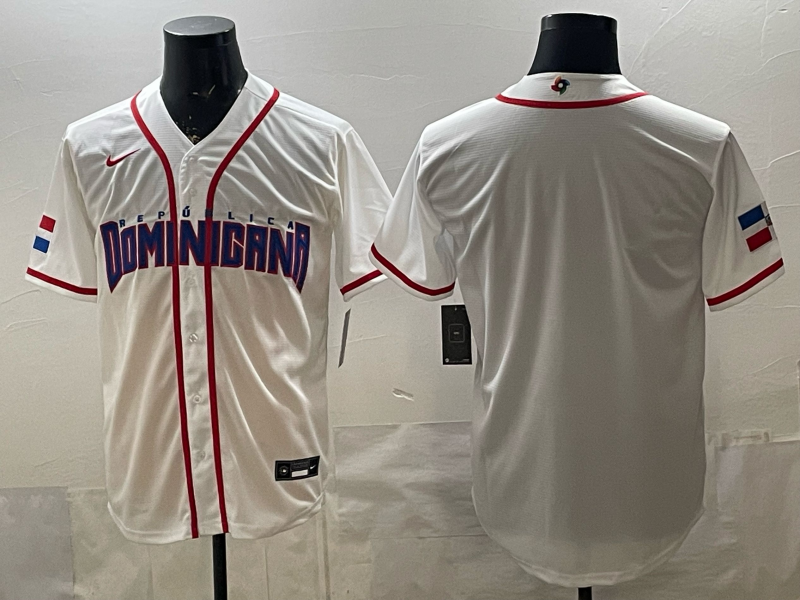 Men's Dominican Republic Baseball White 2026 World Baseball Classic Stadium Jersey