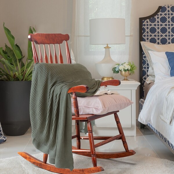 Single Solid Wood Patio Rocking Chair