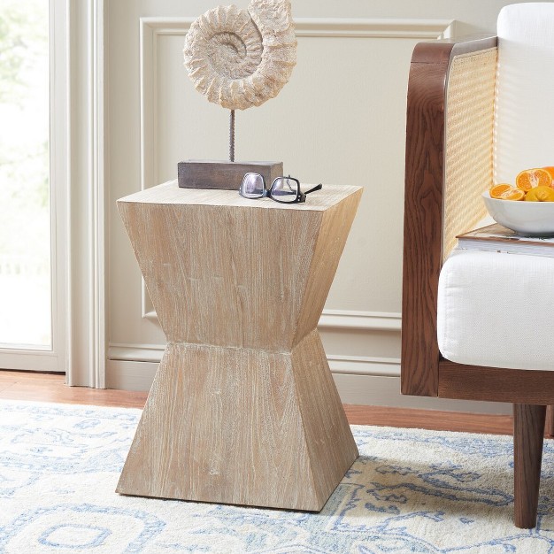 Noatak Side Table Pickled Oak Safavieh