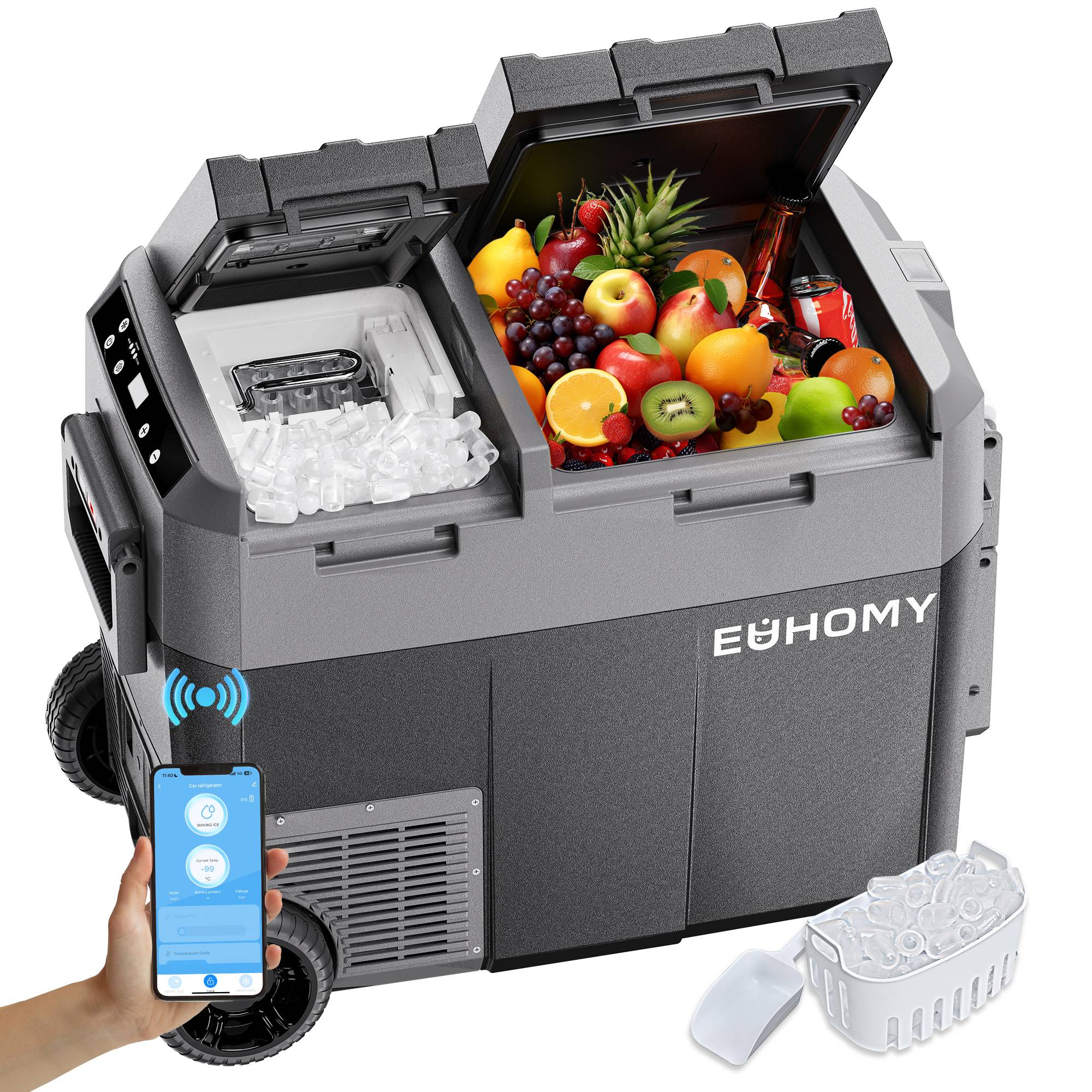12 Volt Fridge with Ice Maker Large Capacity Design Camp Refrigerator