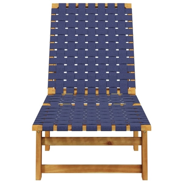 vidaXL Sun Lounger Reclining Patio Furniture Solid Wood Acacia and Fabric