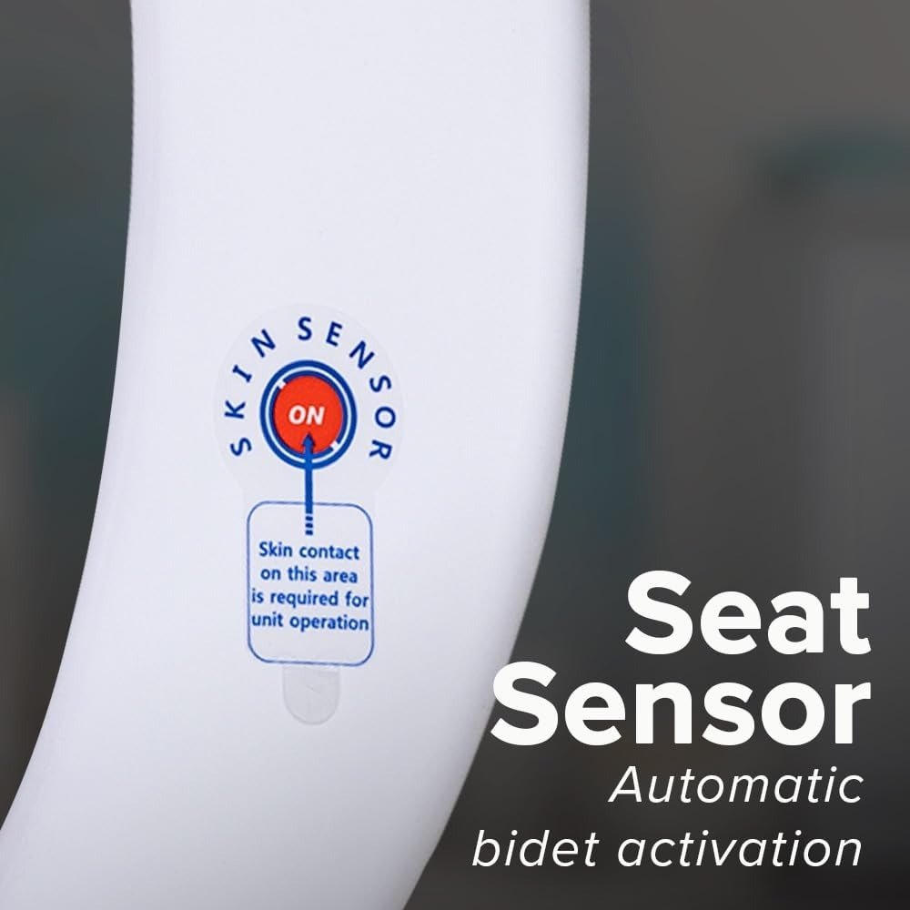 Electric Smart Bidet Toilet Seat with Heated Seat & Warm Air Dryer, Remote Control Elongated Bidet
