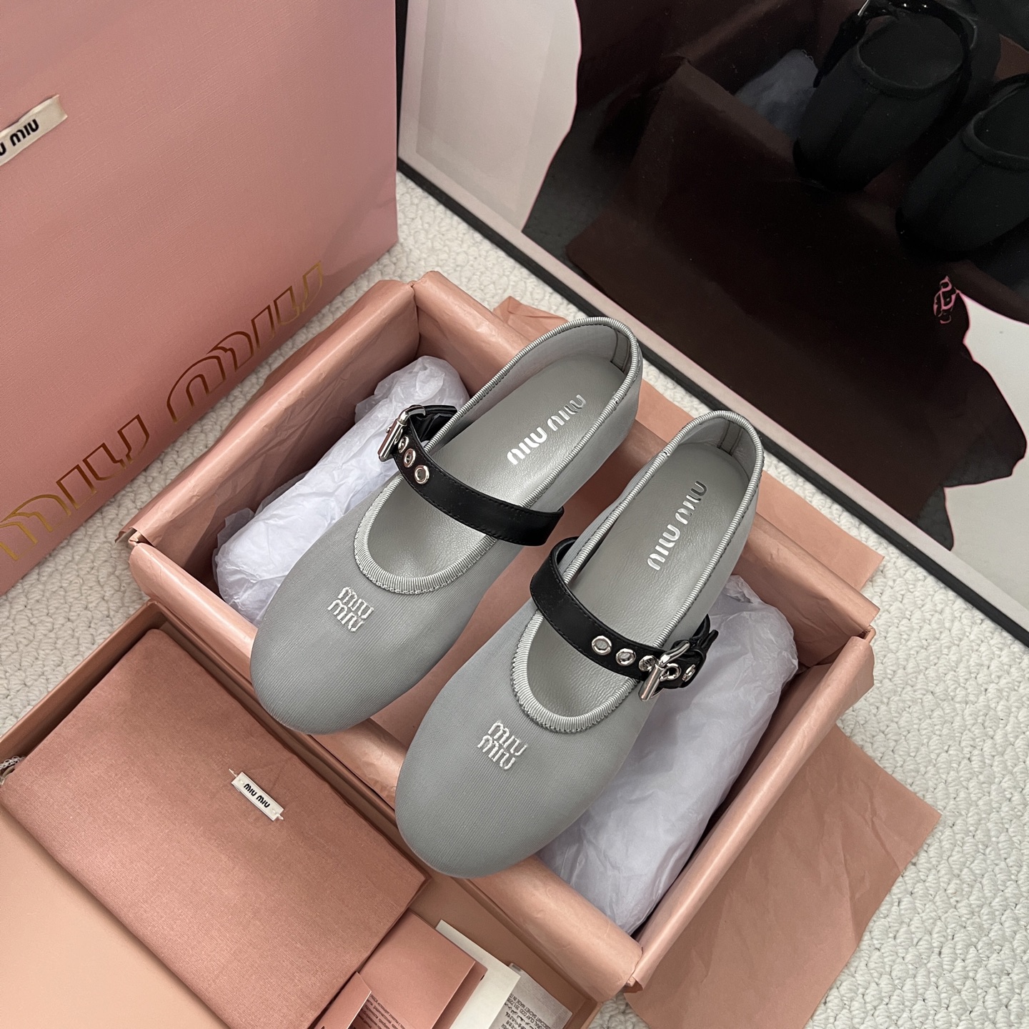 Miu Miu openwork mesh ballet flats - cnluxepick