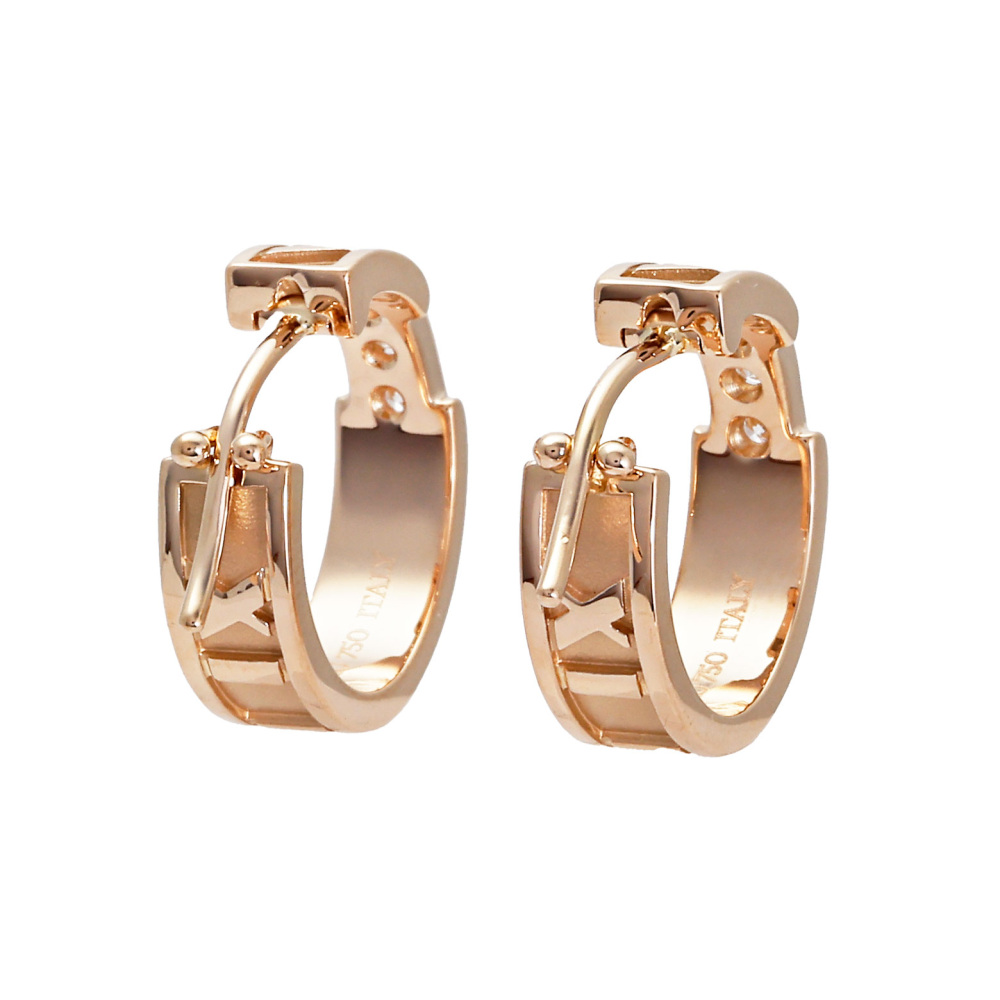 Tiffany & Co. Atlas Earrings 18K Rose Gold Diamond