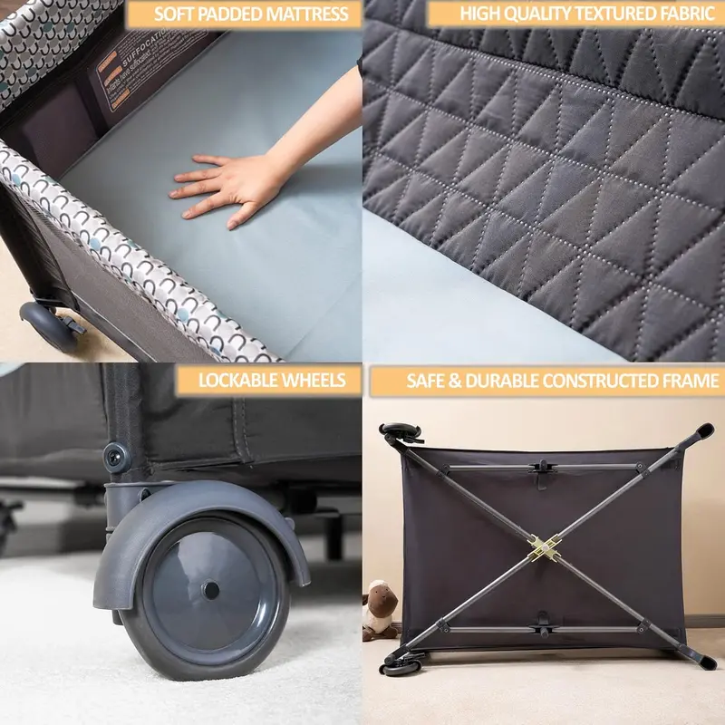 QUTANIX 5-in-1 Multifunctional Pack ‘n Play — Includes Bassinet & Travel Features