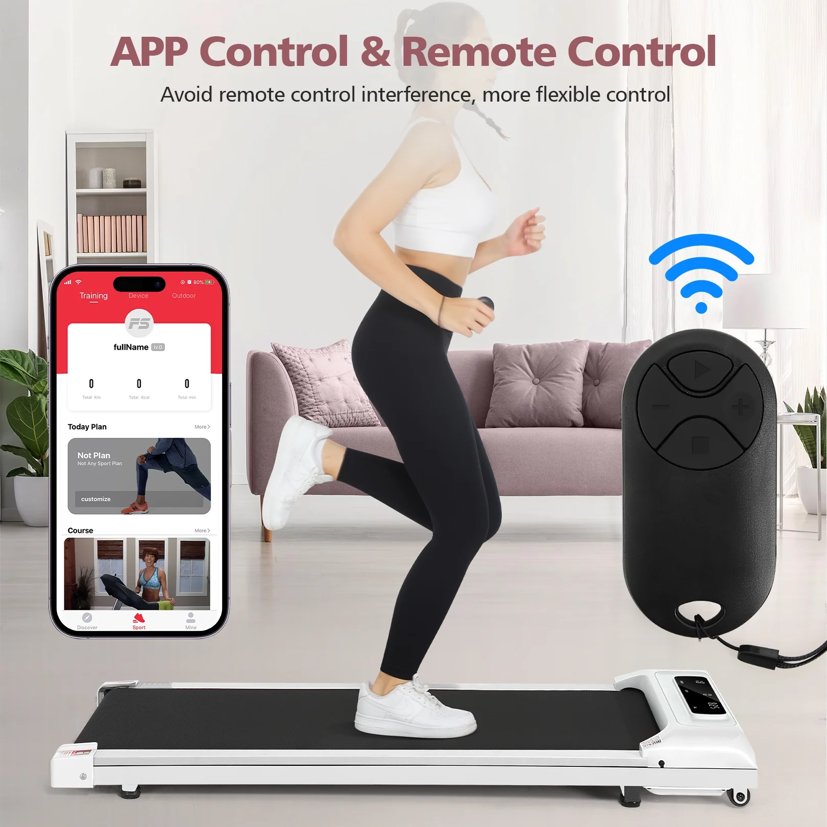 Walking Pad Treadmill&Under Desk Treadmill for Home&Office, Speed Range 0.5~3.8mph, 300 lbs Weight Capacity