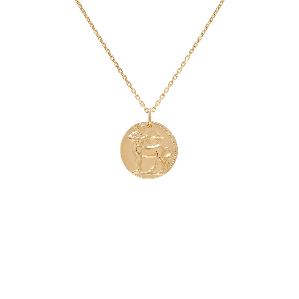 Van Cleef & Arpels Zodiac Medal Sagittarius Forsa Chain Necklace 18K Yellow Gold