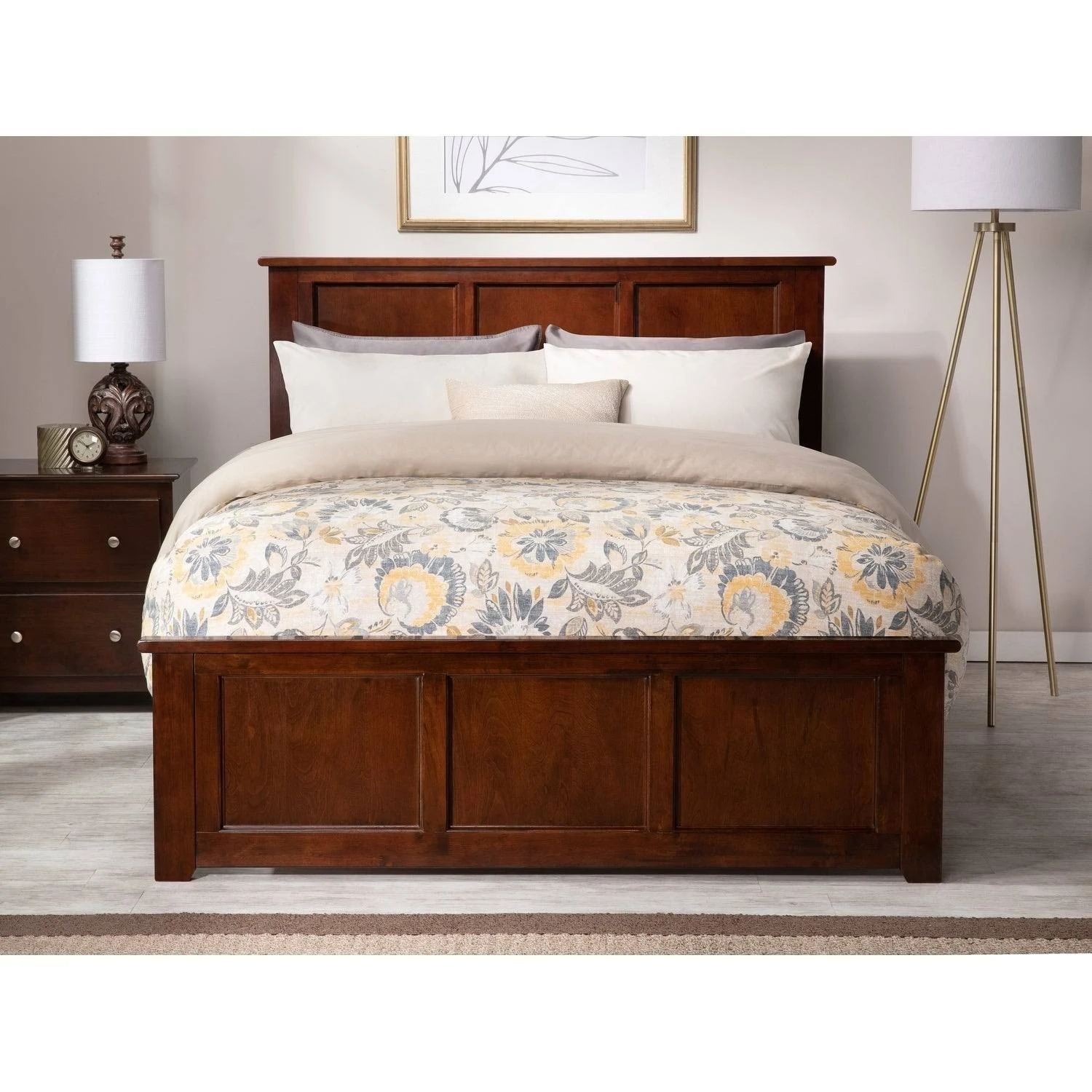 Atlantic Furniture Madison Full Bed with Matching Foot Board in Walnut