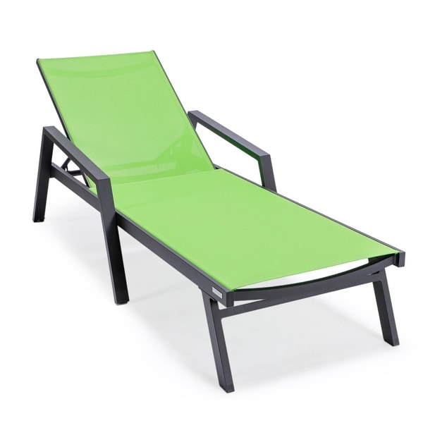 Aluminum Beach Pool Sun Lounge Chair Sling Mesh Fabric With Arms,Stackable Chaise Lounger (Set of 2)