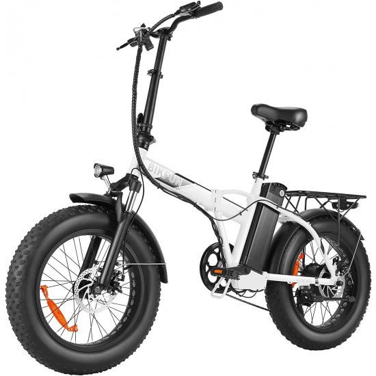 20″ 4.0 Fat Tire Electric Bikes for Adults, 20 inch 48V 500 Watt Folding Electric Bicycles Ebike 12.5Ah 600Wh Battery LCD Display, Electric Dirt Bike Beach Cuiser Snow Bike