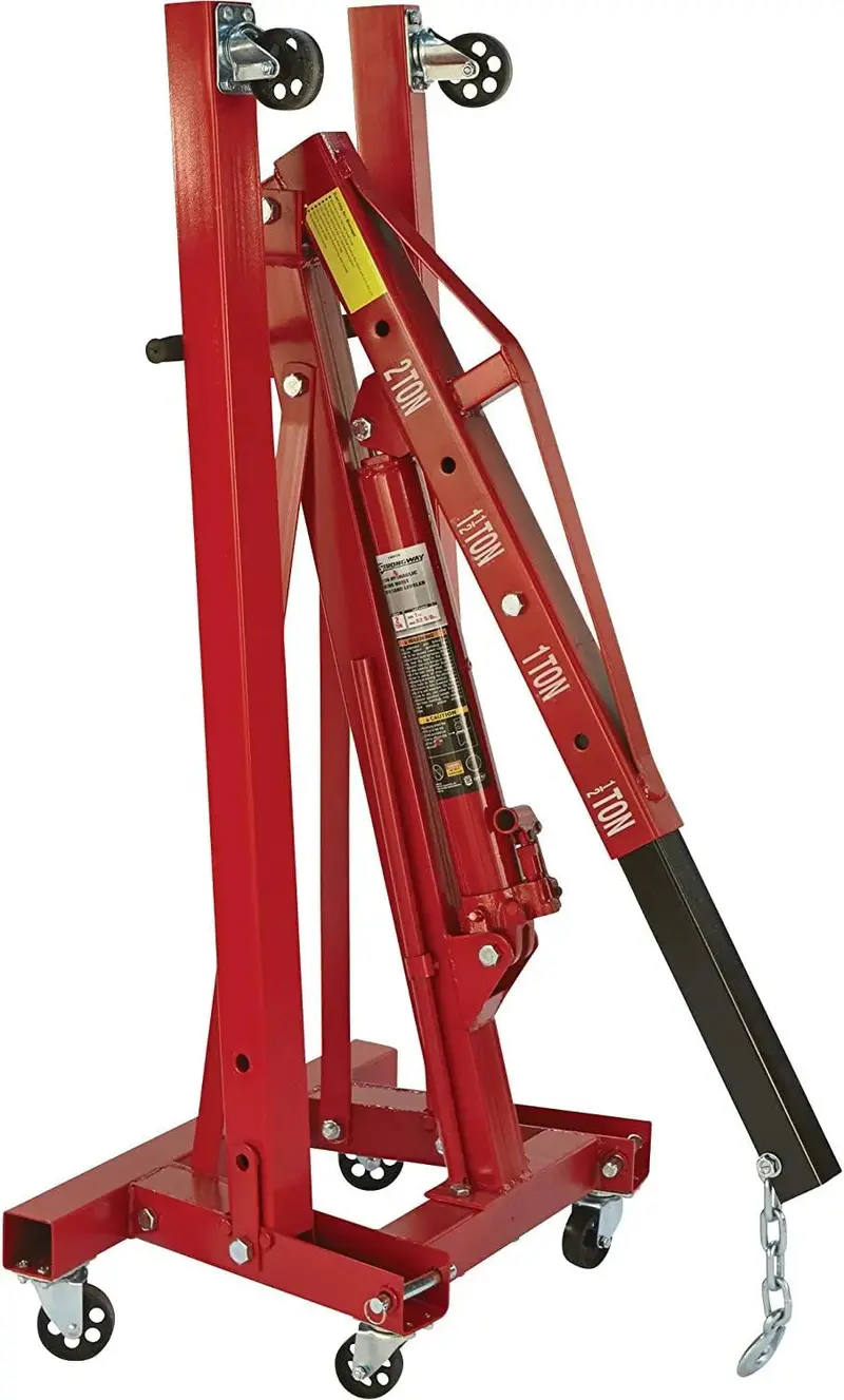 Strongway 2-Ton Hydraulic Engine Hoist with Load-Leveling Mechanism – 1 in. to 82.625 in. Lift Range