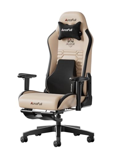 AutoFull C3 Gaming Chair, Racing Style Gaming Chair with Ergonomic Lumbar Support,Adjustable High Back PU Leather PC Chair with Footrest,Purple