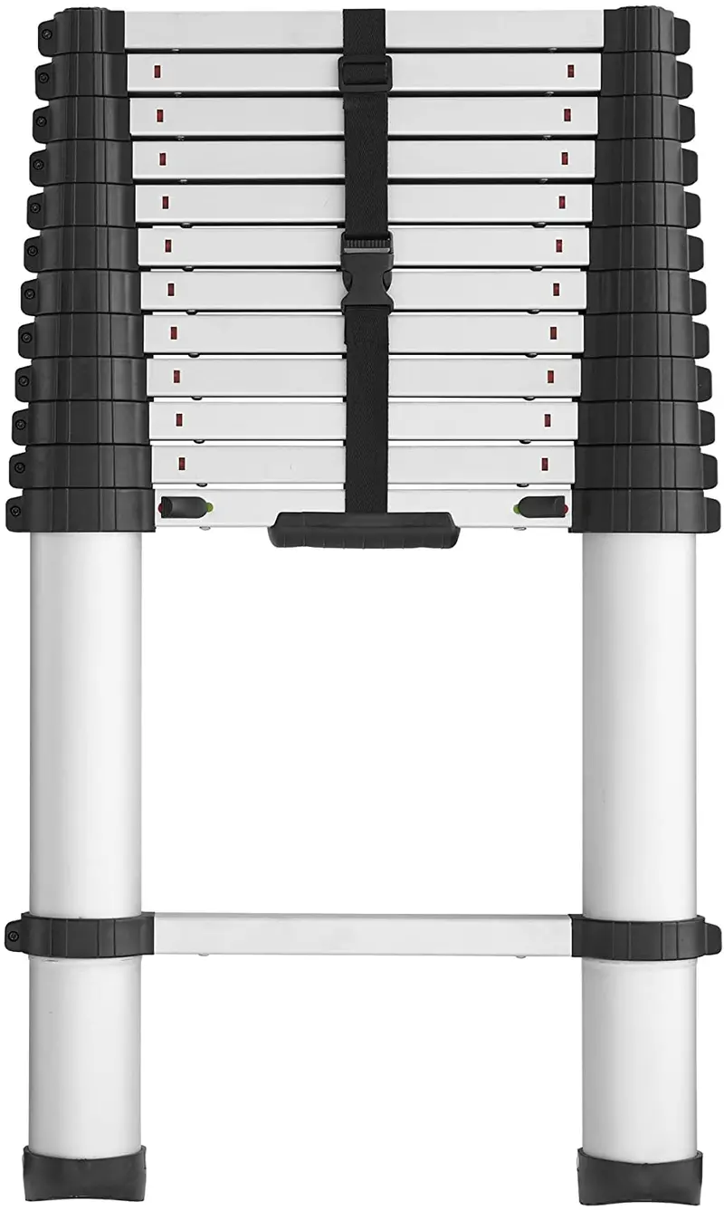 SmartClose Telescoping Aluminum Ladder – 300-Lb Capacity, 12.5-Foot Height, 16-Foot Max Reach, Pinch-Free Soft-Close Design