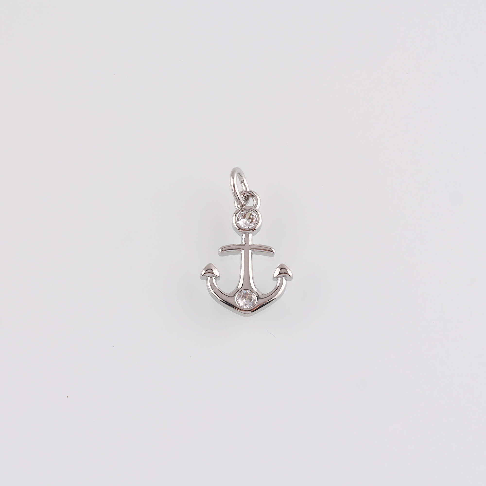 18K Gold Filled Anchor Pendant,CZ Micro Pave Anchor Charm Earrings Necklace for DIY Jewelry Making Supply