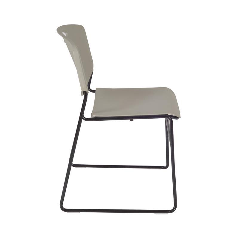 Regency Kobe 48x22 Round Breakroom Table- Grey u0026 4 Zeng Stack Chairs- Grey