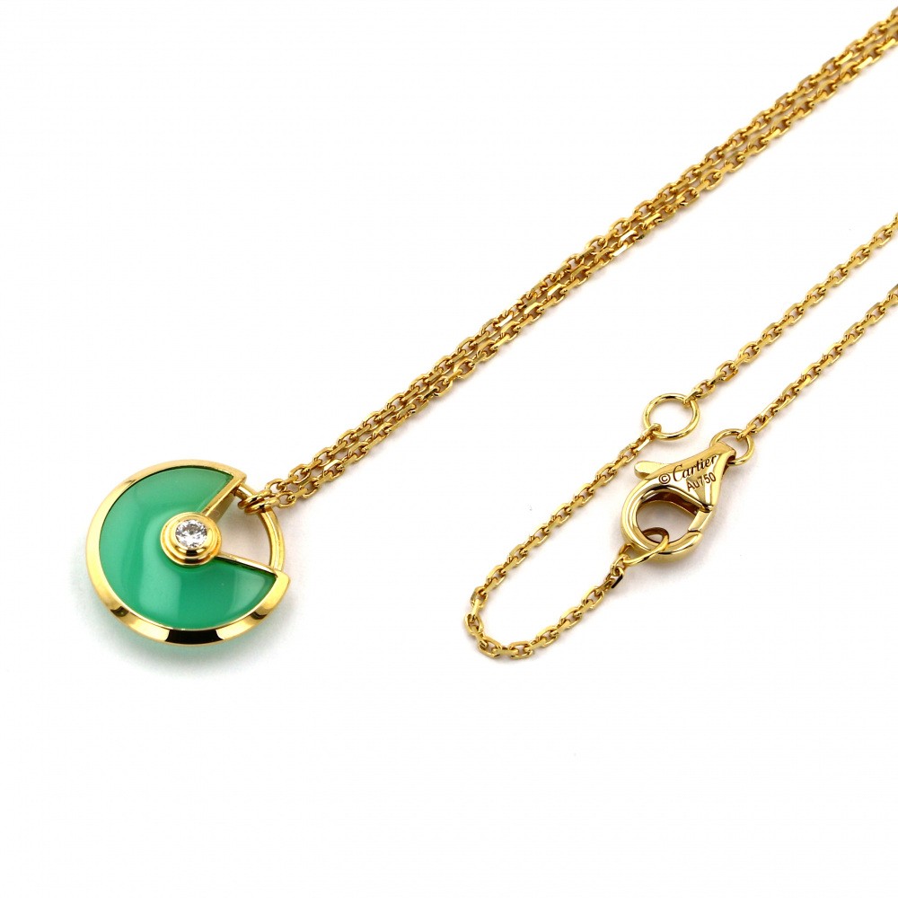 Cartier Amulet Xs Diamond Crypsolase Necklace 18K Yellow Gold