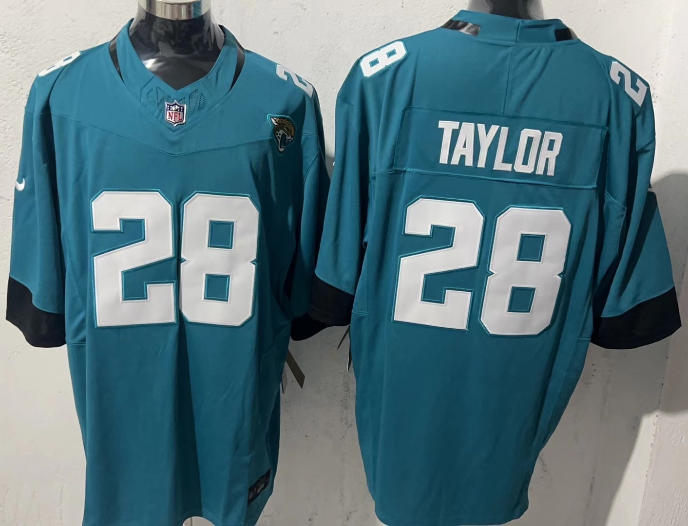 Men's Jacksonville Jaguars Fred Taylor #28 Teal Game Jersey