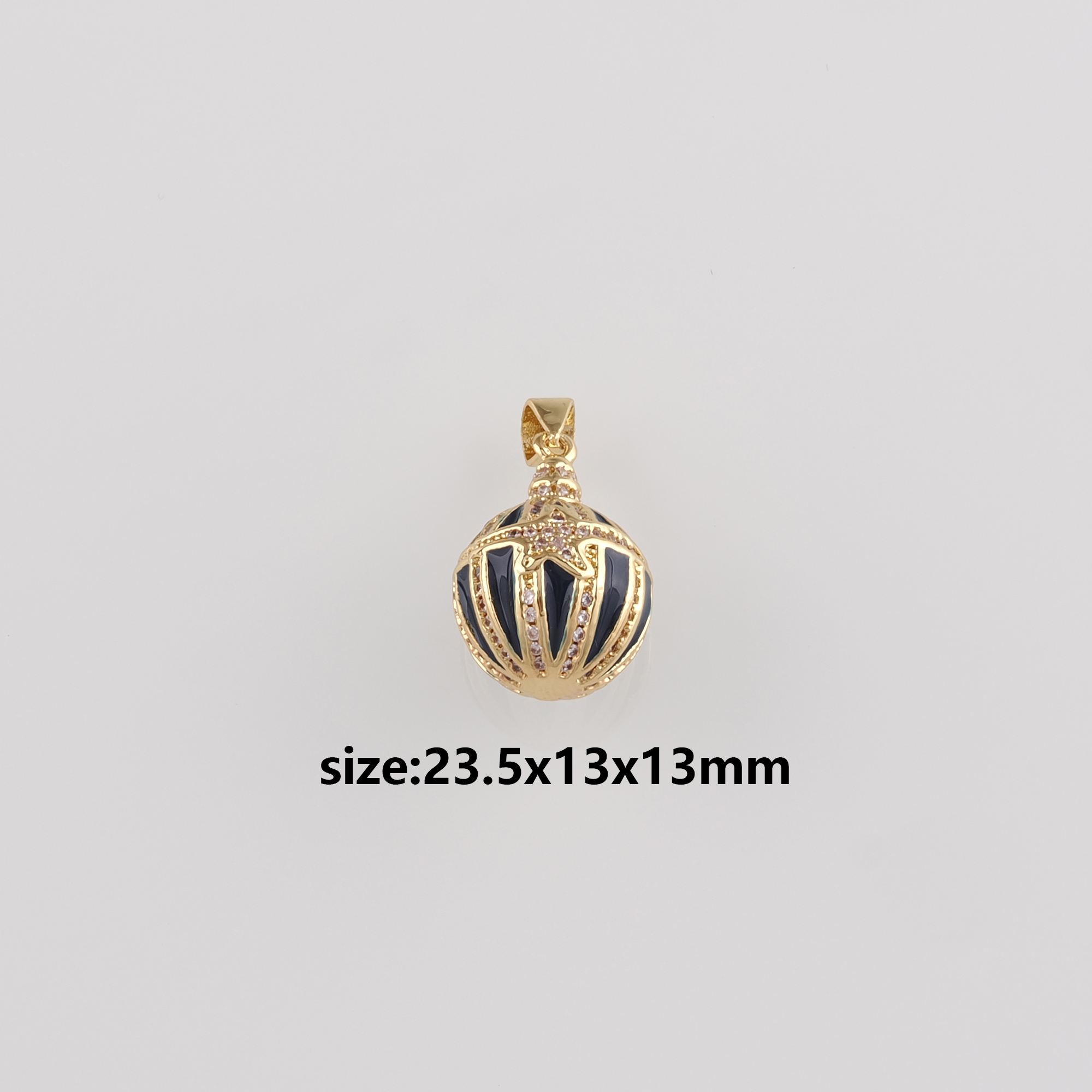 18K Gold Filled Round Pendant,CZ Micro Pave Round Ball Earrings Necklace for DIY Jewelry Making Supply