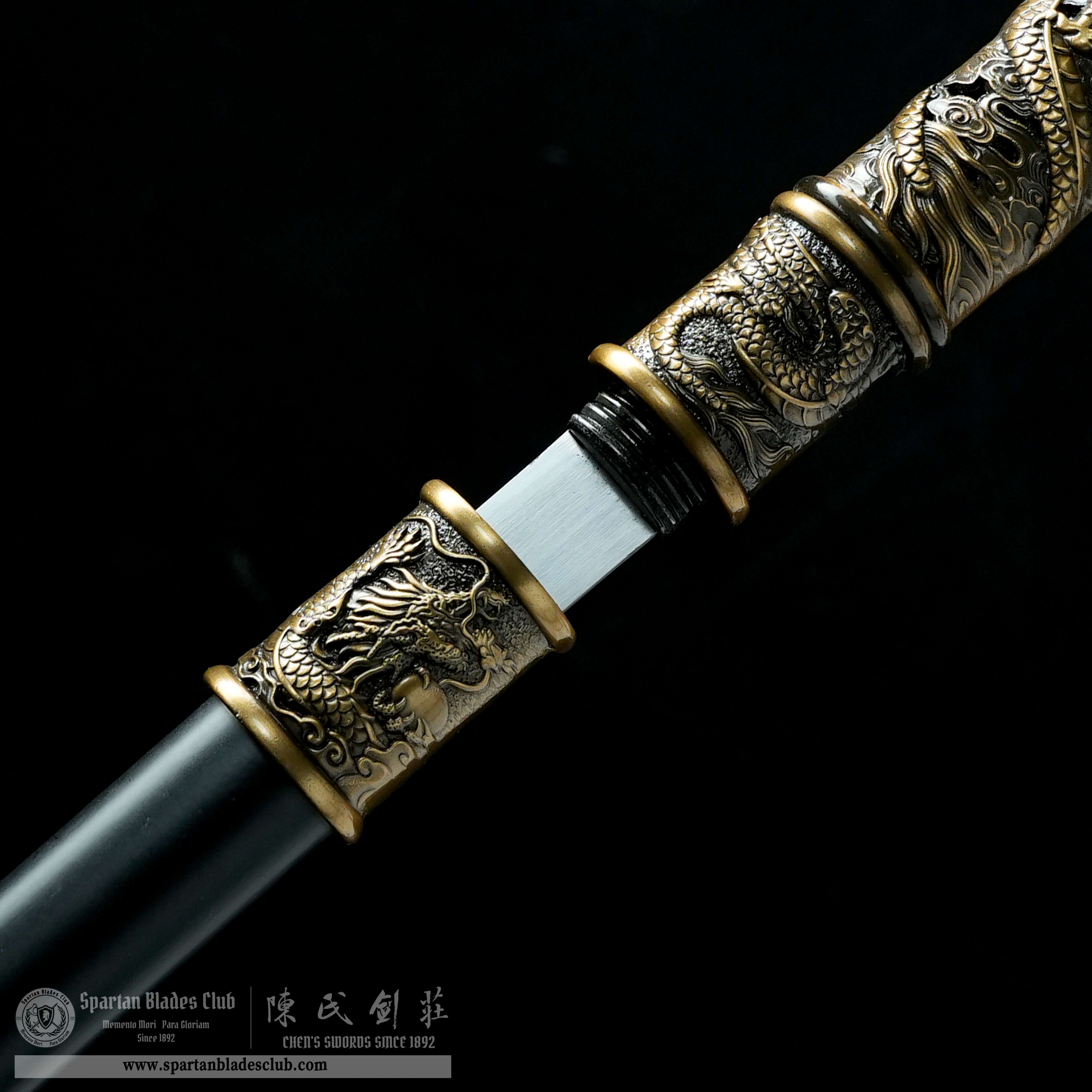 JQ02 | Panloong Zhang | Cane Sword | Spring Steel | Gold&Black | Loong(Chinese Dragon) | Battle-Ready | Full-tang | Spartan Blades Club | CHEN'S SWORDS 1892 - Spartan Blades Club - 陳氏劍莊1892