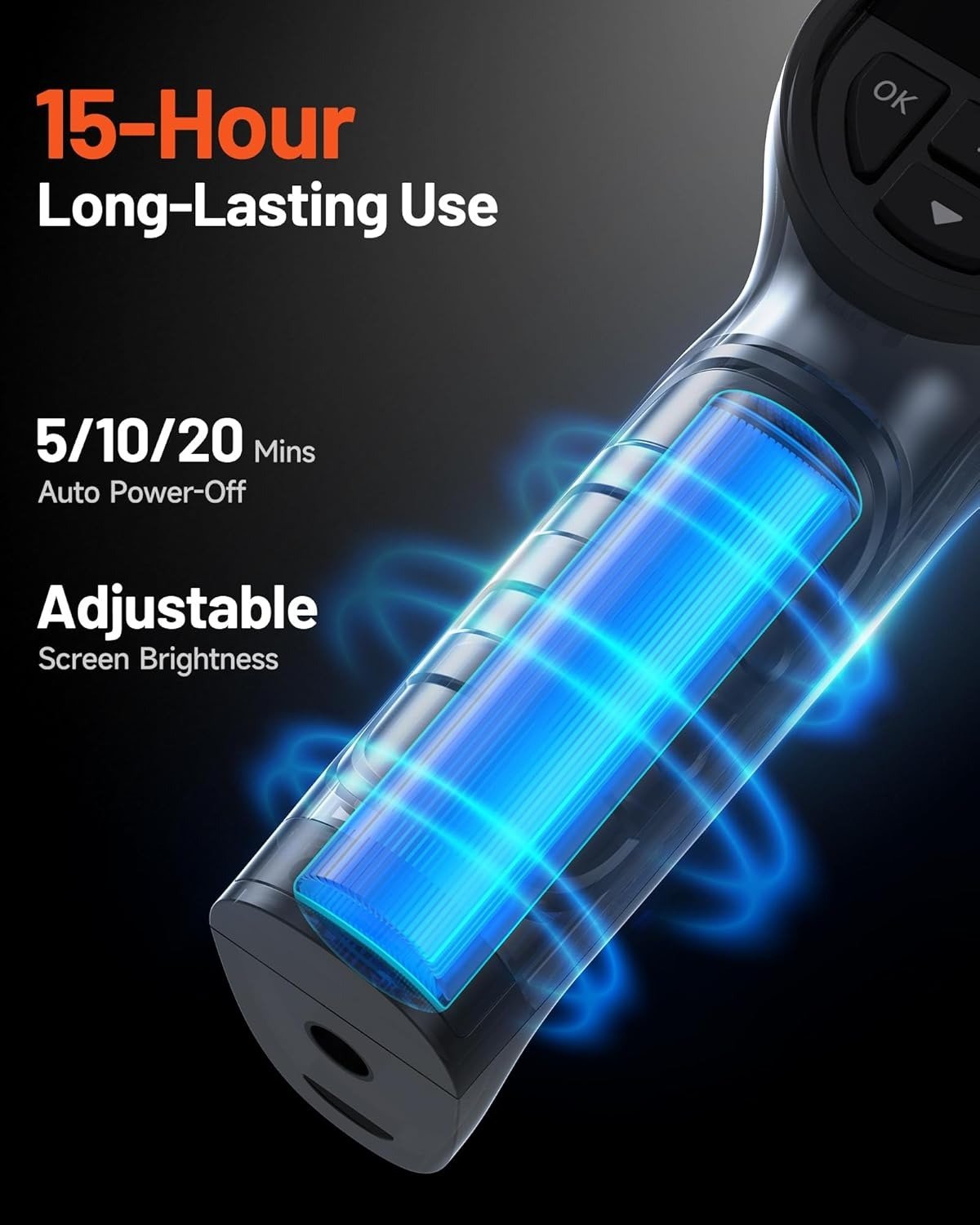 Mini Thermal Imaging Camera, 240 x 240 TISR Resolution, 15-Hour Battery Life, 128 x 128 IR Resolution, 25Hz Handheld Infrared Camera with High/Low Temp Alerts, Auto Shutdown- Blue
