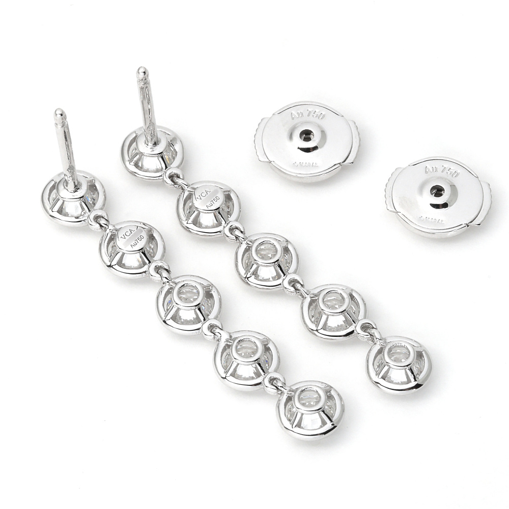 Van Cleef & Arpels Palmil Earrings 18K White Gold Diamond VCARO3R800