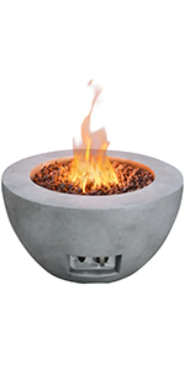 Concrete Propane Fire Pit Table 50,000 BTU Fire Pit Table with Tray Style Lid 25