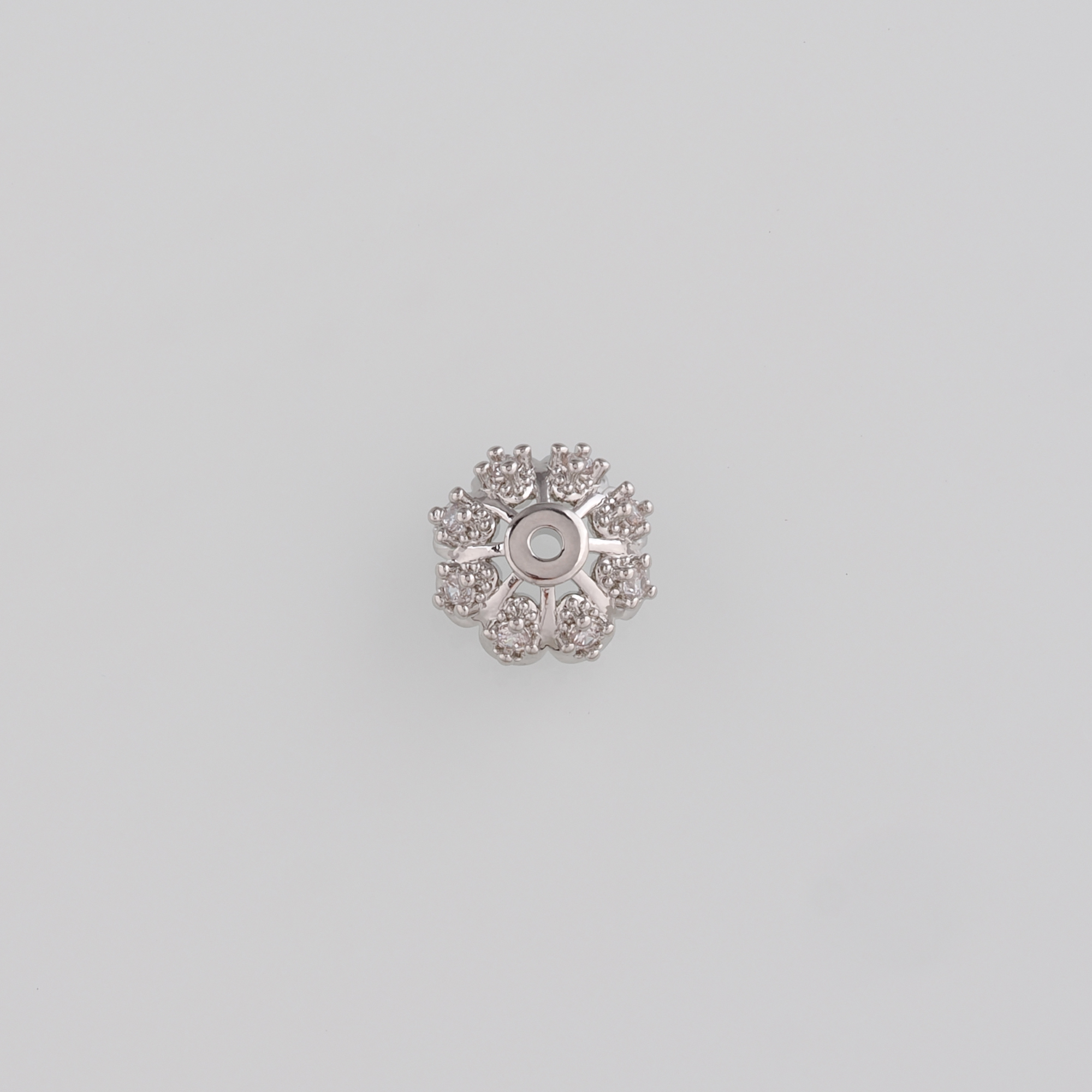 18K Gold Filled Flower Bead Caps,CZ Micro Pave Flower Bead Caps for Bracelet Jewelry Necklace Making Supply