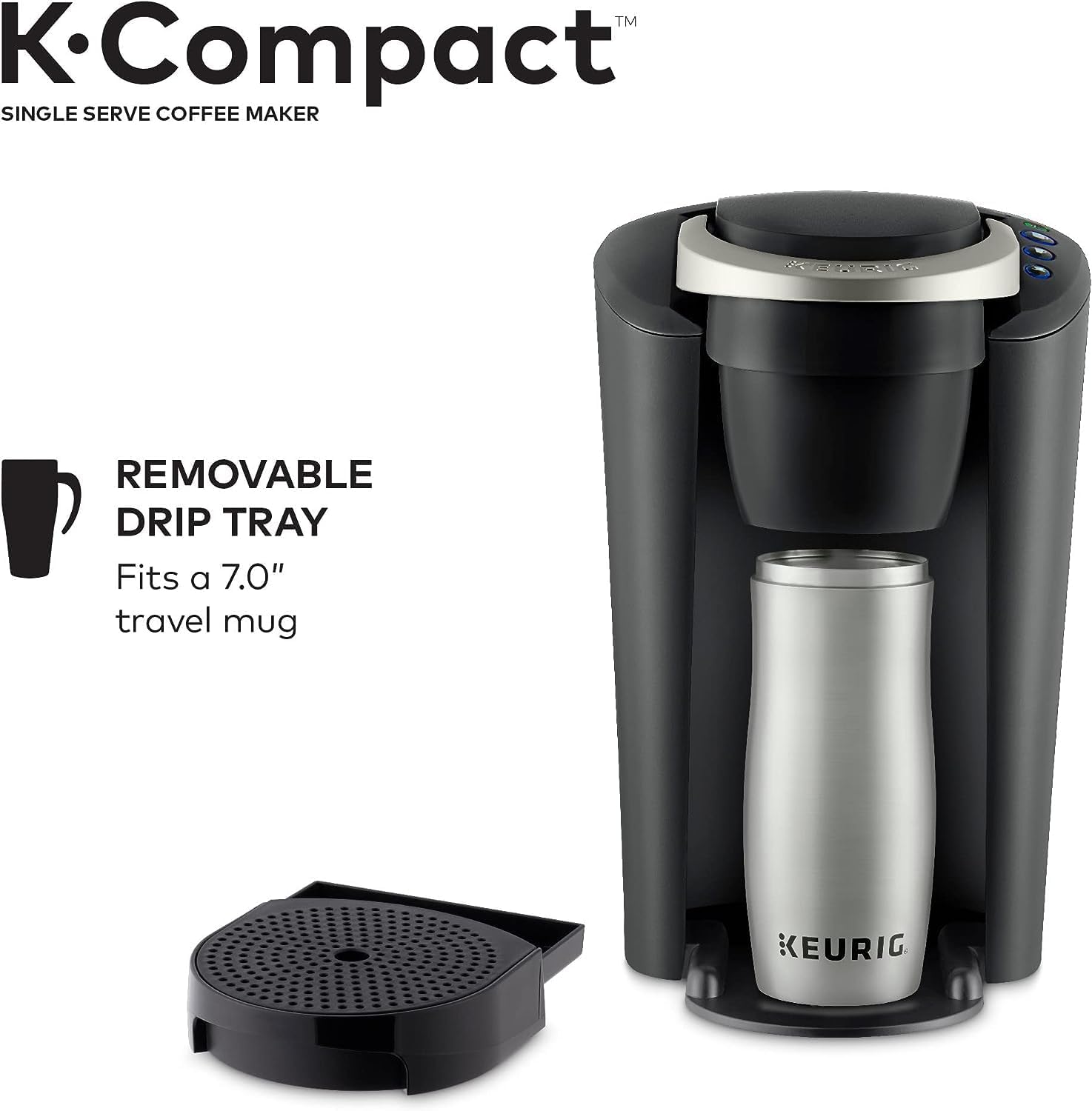 Single-Serve K-Cup Pod Coffee Maker, Black, 2.3